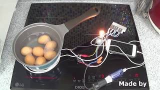 Induction cooktop wireless phone charger experiment