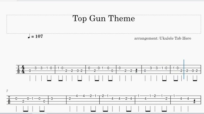 Top Gun Anthem - Easy Ukulele Fingerpicking Tab - FINGERSTYLE GUITAR