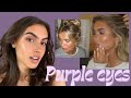 purple glowy makeup look