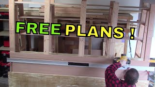 DIY rolling scrap lumber cart with plywood panel saw cutter, free plans.  Great for woodworking