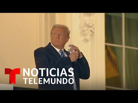 Trump regresa a la Casa Blanca y se saca la mascarilla | Noticias Telemundo