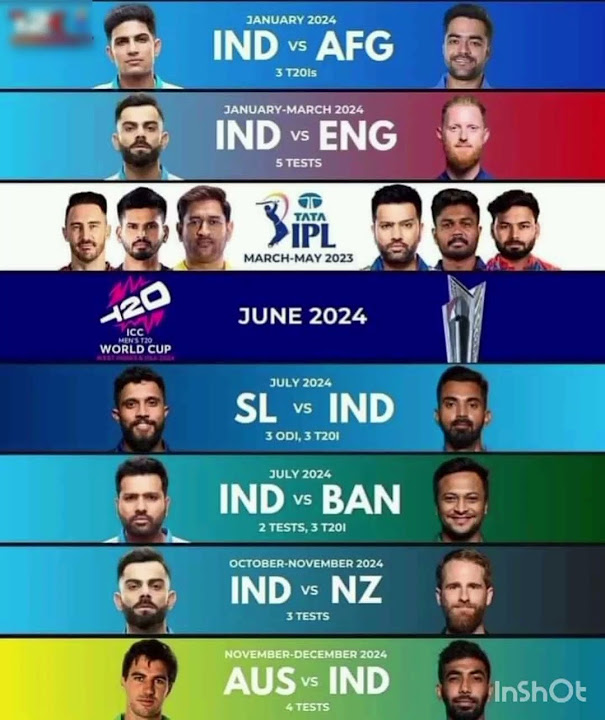 cricket matches in 2024 and thier captains Indian cricket