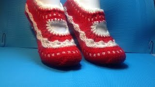 картинка: Вязание спицами ДОМАШНИЕ ТАПОЧКИ #48