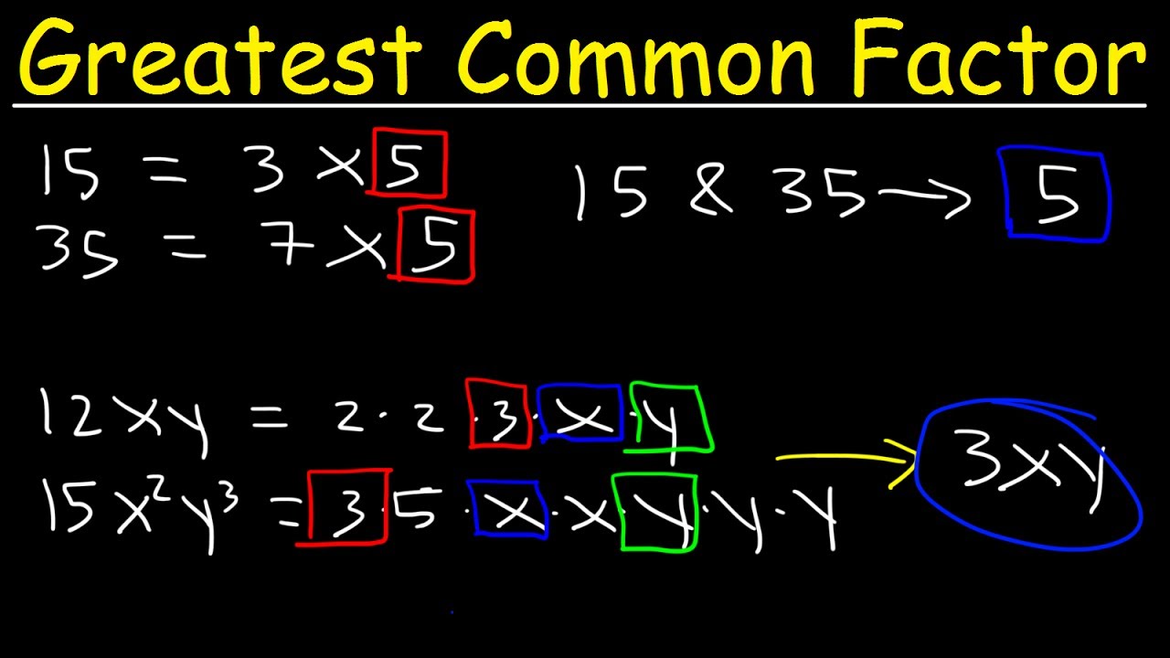 Greatest Common Factor Of 2 Numbers Worksheet