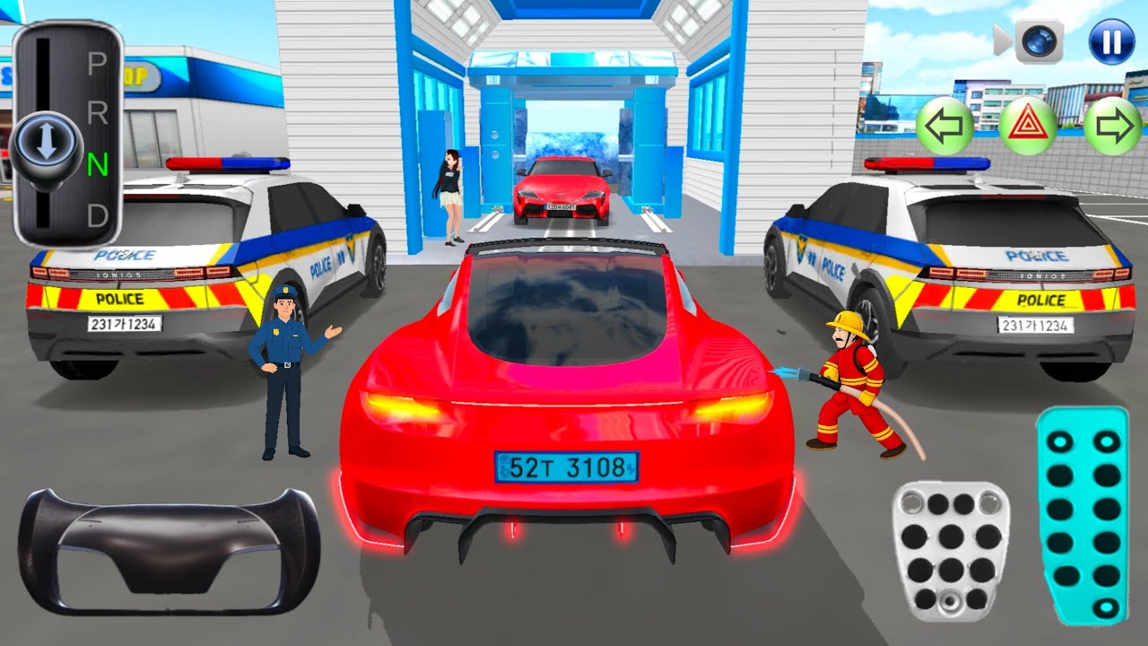 New Super Electric Tesla & Car's For washing | 3D driving class-2026 Android Gameplay 