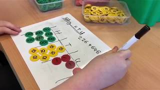 Adding Hundreds, Tens and Units using Place Value Counters