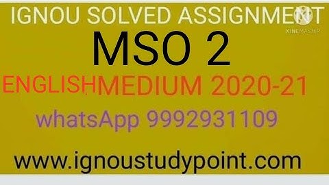 MSO 2 solved assignment ।। 2020-21 // 9992931109 whatapp for pdf