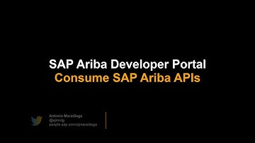SAP Ariba Developer Portal - Consume the Ariba APIs