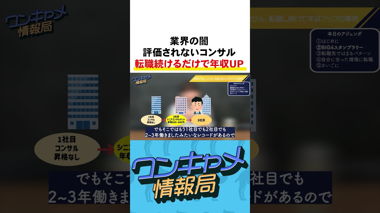 【コンサルの闇】転職し続けるだけで年収が上がる？