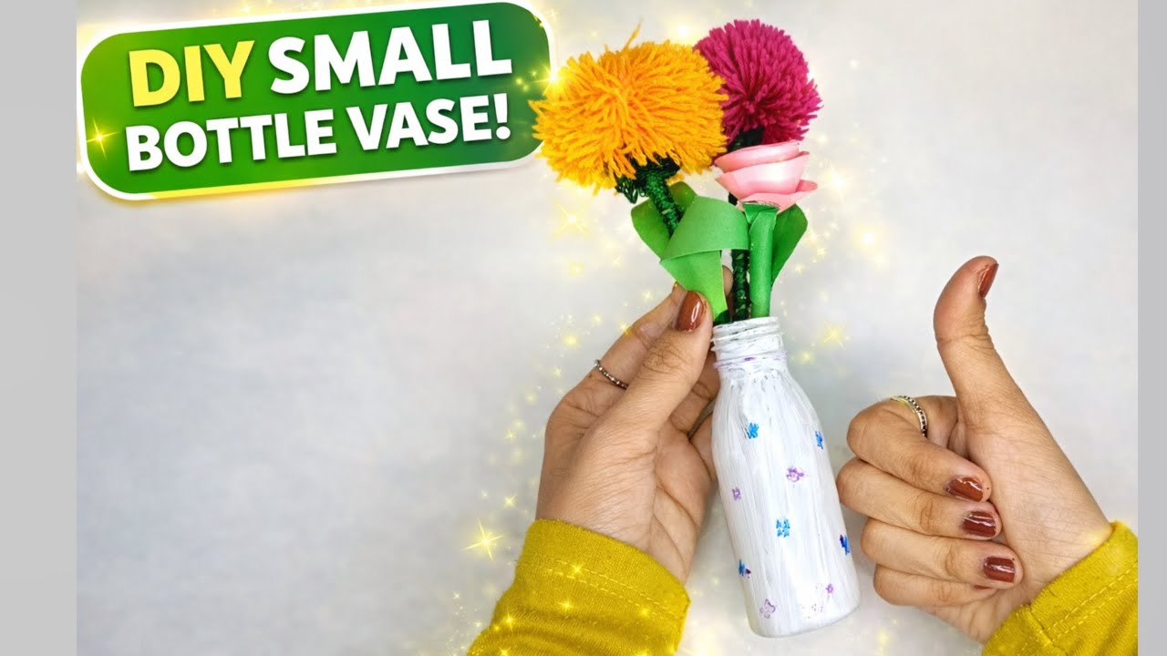 DIY Small Bottle Vase idea🎉 |how to make bottle vase🥰
