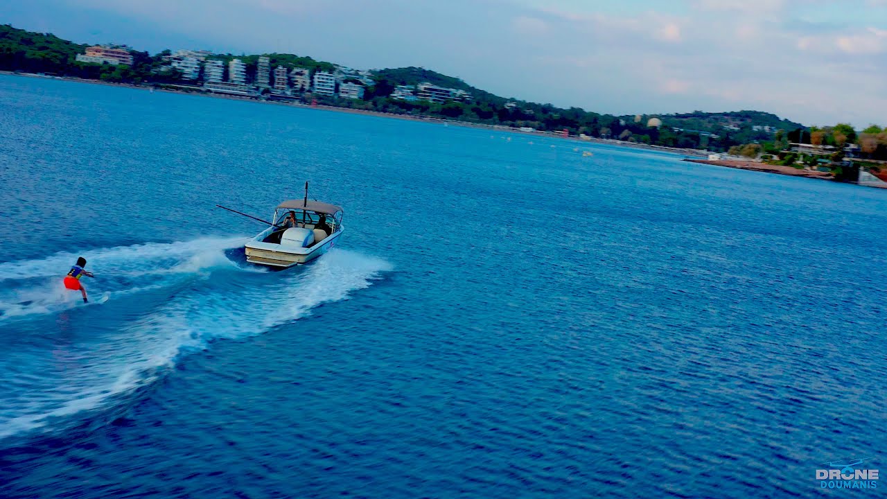 Water Skiing in Vouliagmeni, Greece | 4K