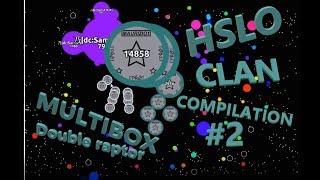Agar.io HSLO CLAN COMPILATION#2 Multibox DOUBLE Raptor Split