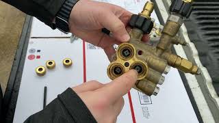 Replacing AR pressure washer pump high pressure water seals RMV 2.5G30