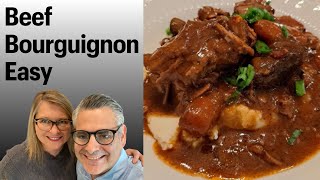 How to make easy Beef Bourguignon with recipe below.