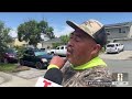 Rescatan a trabajador que podaba una palmera en San José