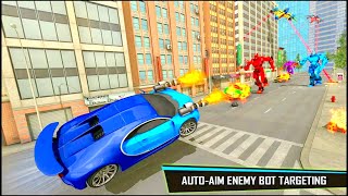 Fight On Town Read Yellow Robot Fighting with Car Fight Army Bus Robot Car Transformation Games screenshot 5