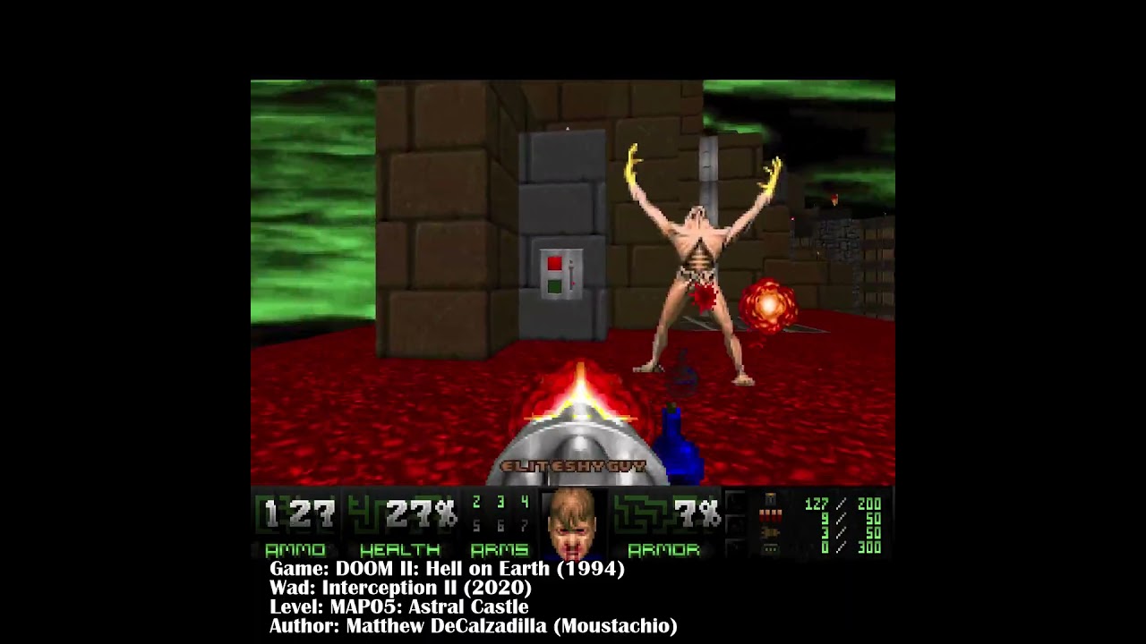 Jumping across floating platforms in DOOM: Interception II 