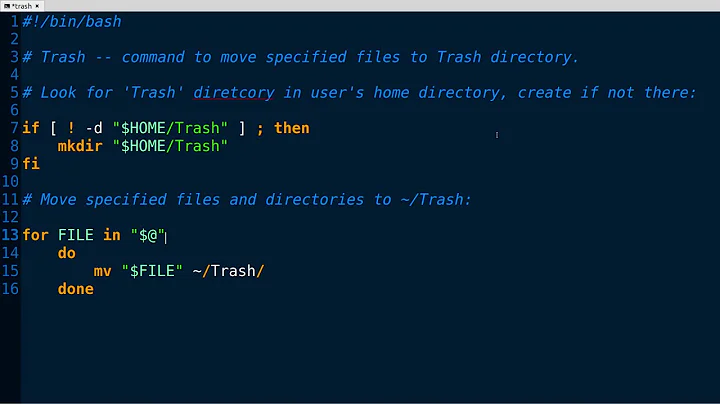 BASH Script to put Files In the Trash