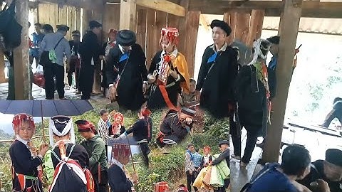 Chuẩn bị cho về nhà gái của đám cưới người dao. Giáp trung. Góc Người Dao 