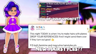 NEW TEA On 4TH OF JULY UPDATE, FOUNTAIN STORIES & HAIRSTYLES! Royale High Leaks