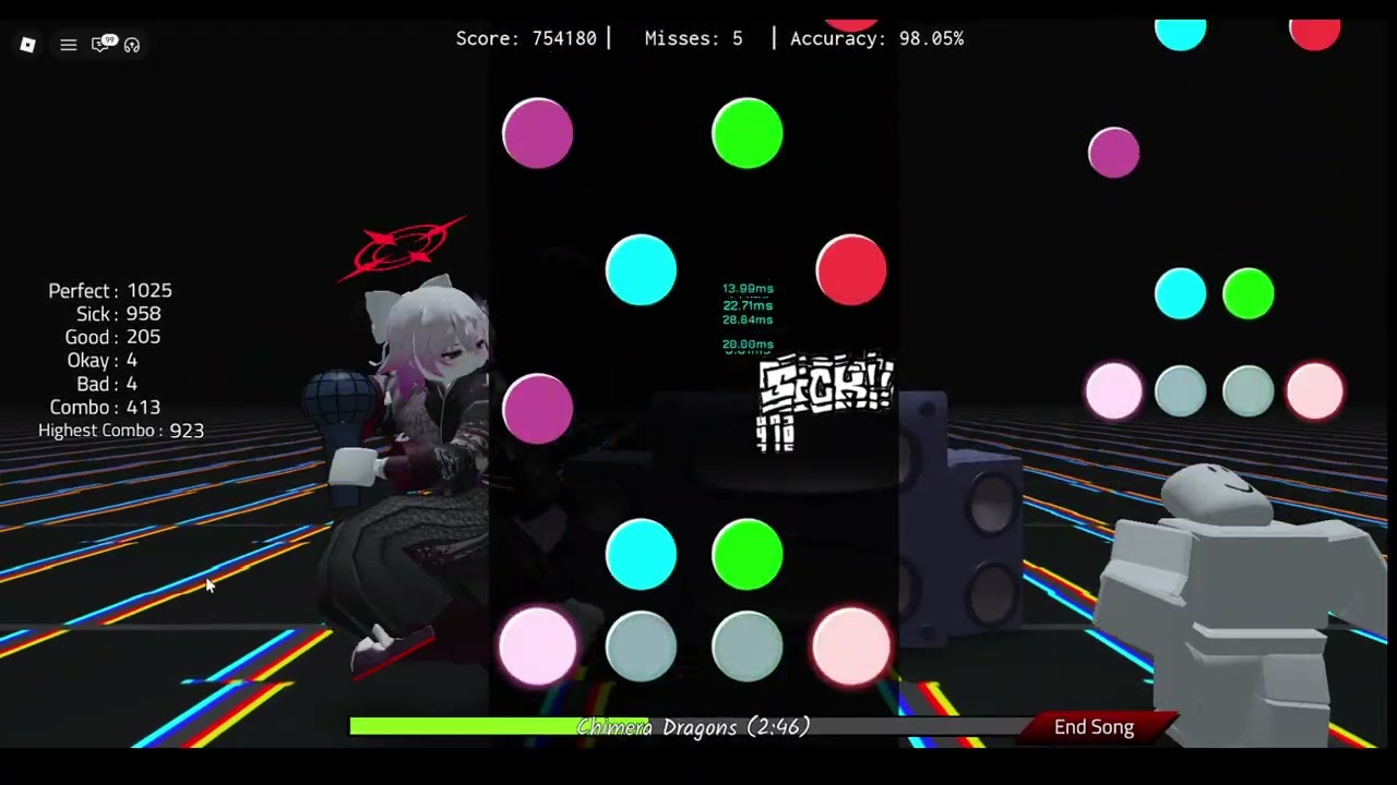 11.29 Basically FNF Remix - Camellia Chimera Dragons 43 Miss 97.38% Clear [Roblox]