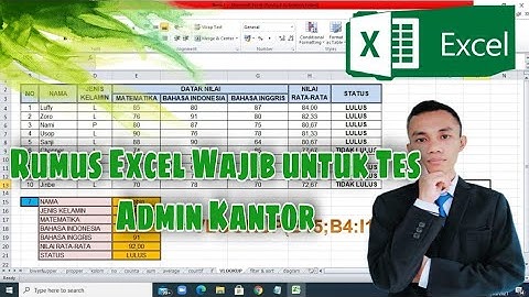 Rumus Excel untuk tes admin kantor | Belajar Excel Dasar