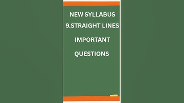 New Syllabus/9.Straight lines/Important questions