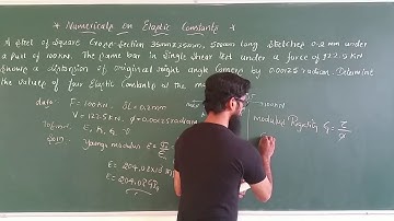 Numericals on Elastic Constant| BE|Mech|Module 1