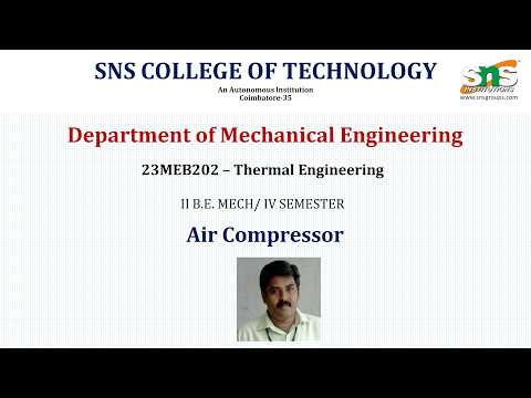 DT Based Case Study on Single Stage Air Compressor | 23MEB202 Thermal Engineering | SNS Institutions