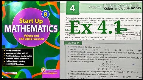 Cubes and Cube Roots Exercise 4.1 Class 8 Start up Mathematics | Viva Education | Rajmith Study