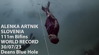 ALENKA ARTNIK -111m FREEDIVING WORLD RECORD cwt-bifin