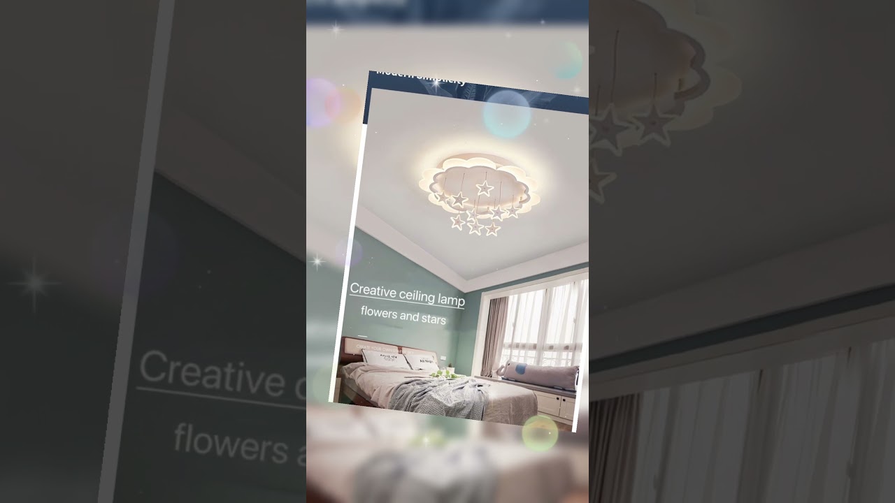 Cute children's room flower LED creative ceiling lamp