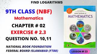 Class 9th Math Exercise 2.3 Q No.10/11 -National Book Foundation-Federal Board Maths-FBISE Math #NBF