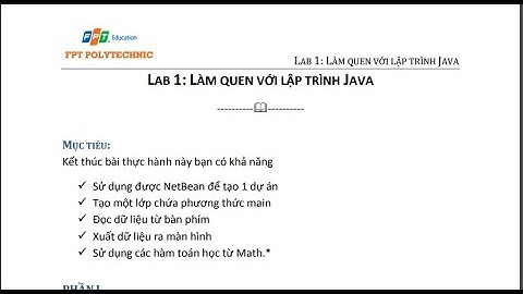 Lab1 java1 Cao Đẳng FPT Polytechnic