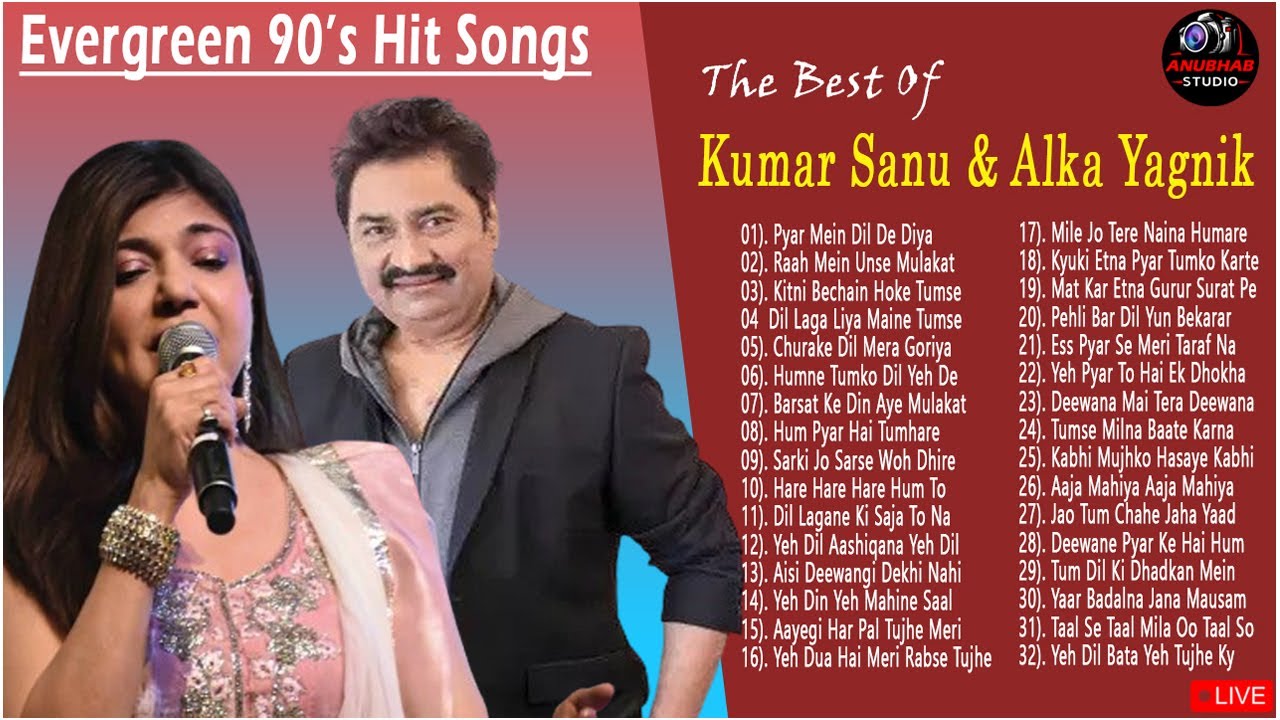 Kumar Sanu Melody Best Of 90S Love Hindi Songs Alka Yagnik   Udit Narayan  90severgreen  bollywood