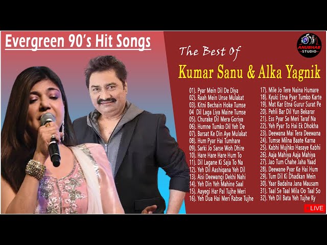 Kumar Sanu Melody Best Of 90’S Love Hindi Songs Alka Yagnik  u0026 Udit Narayan #90severgreen #bollywood class=