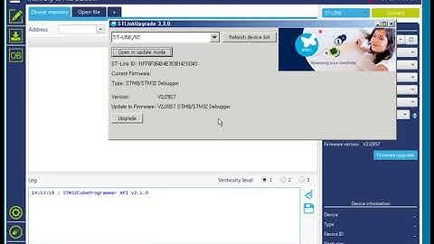 ST LINK V2 firmware update using STM32CubeProg
