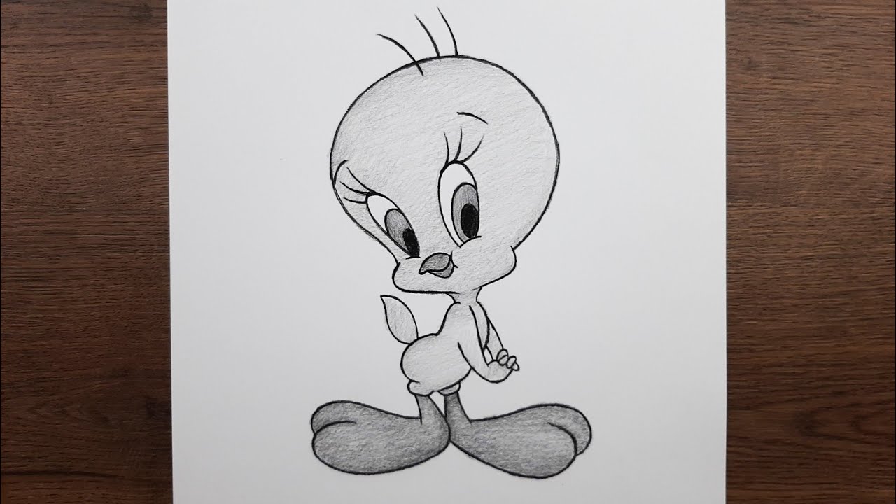 Sevimli Tweety çizimi - Yeni başlayanlar için adım adım çizim rehberi - Öğretici çizimler