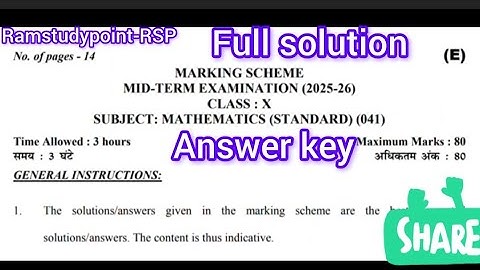 Evening shift class 10 standard maths answer key 2025/midterm 2025-26/maths answer key 2025 class 10