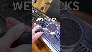 What are your thoughts on wet and watery coffee pucks? Is your espresso ruined? #barista #coffee