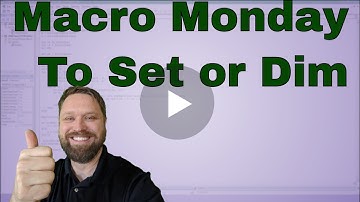 Macro Monday Variable or Object   Set or not