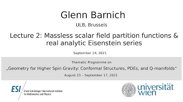 Glenn Barnich - Massless scalar field partition functions & real analytic Eisenstein series