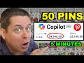 50 pins in 5 minutes with ai  make 2250 per week with pinterest
