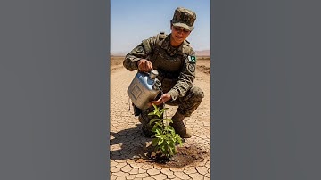 Lady Soldier saved the guava tree from drying up by watering it 😭 #ai​ #plants​ #save​ #watering​