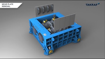 Video animation of the replacement of wear plates in a TAKRAF X-TREME Class Sizer