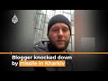 Watch: Blogger knocked down by missile strike in Kharkiv  | AJ #shorts