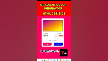 Gradient Color Generator With Html Css And Js#coding#shorts