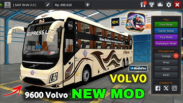 Indian Volvo Sleeper 9600 Bus Mod For Bussid in Bus Simulator Indonesia | How To Add Bus Mod 2025