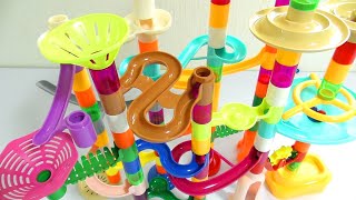 Marble Run ASMR ☆ Colorful Marble Race　22 piece winding course