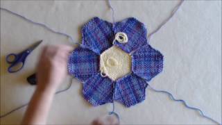 How to Join Hexagons When Fabric Direction Doesn't Matter --- Making a Flower Dish Cloth
